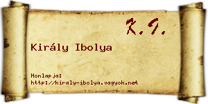 Király Ibolya névjegykártya